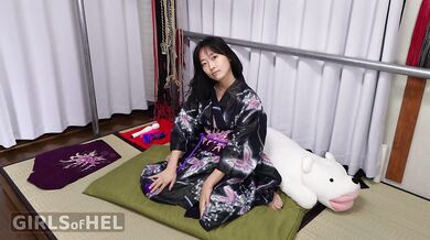 Pretty kimono girl gets her ass fucked hard