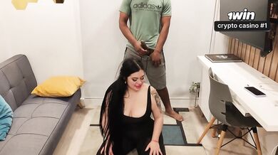 My yoga instructor fucks my big Colombian ass with his big black cock until he cums inside me!