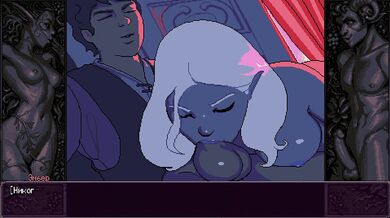 The shy sorceress tries very hard to please the man