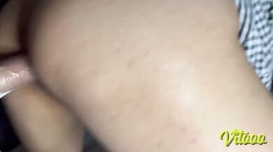 My girlfriend gets on all fours and her vagina gets creamy