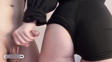 THE LAST ENDING IN - rubbed a dick and CUM on a beautiful ass