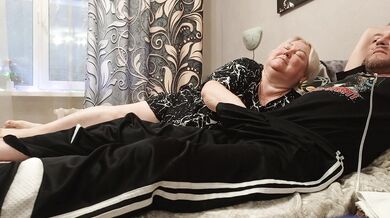 evening blowjob from stepmom and cum swallowing