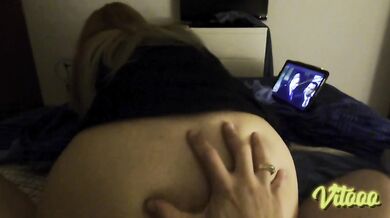 My girlfriend shows you her ass in a skirt - semen in her vagina