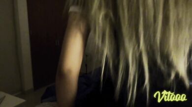 My girlfriend shows you her ass in a skirt - semen in her vagina