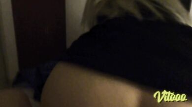My girlfriend shows you her ass in a skirt - semen in her vagina