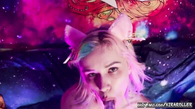 Tiny Emo Teen Kira Roller is playing with her Pussy