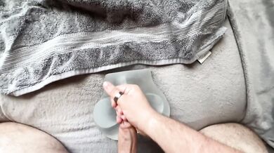 *HUGE CUMSHOT* Rough fucking and draining my cock over my free use toy