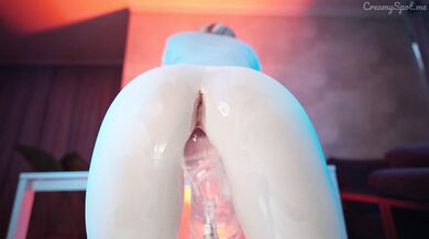 Transparent Dildo & Fuckmachine Destroy My Pussy in Ripped Yoga Pants – Intense Squirt