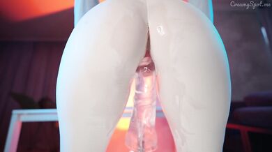 Transparent Dildo & Fuckmachine Destroy My Pussy in Ripped Yoga Pants – Intense Squirt