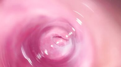 Camera deep inside Mia's teen creamy pussy