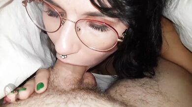 My StepSister crawled under the covers with me and gave me a sloppy blowjob