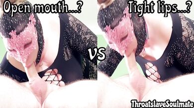 Deepthroat Training: Open Mouth vs Plump Lips Wrapped Tightly Around The Cock - What Do You Prefer?