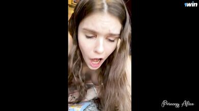 I LOSE THE GAME I GET FUCKED ON THE TRAIN - Risky Anal Sex With Cute 18 Yo Teen - Princess Alice