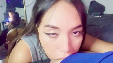 Teen latina face slapping and sloppy blowjob