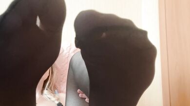Worship and lick feet in black tights
