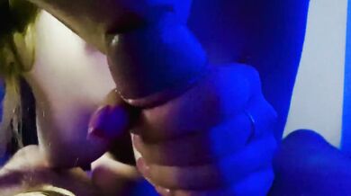 My stepsister gave me a very gentle and sensual blowjob. Cum in mouth. POV