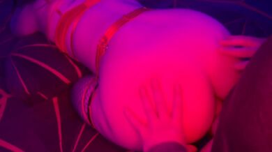 Fucked an obedient baby in all holes in neon light