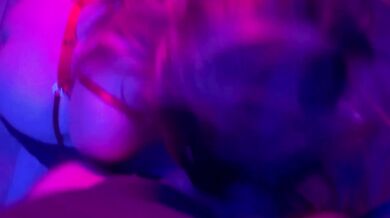 Fucked an obedient baby in all holes in neon light