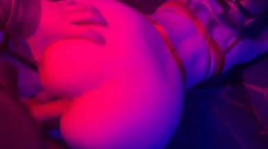 Fucked an obedient baby in all holes in neon light