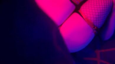 Fucked an obedient baby in all holes in neon light