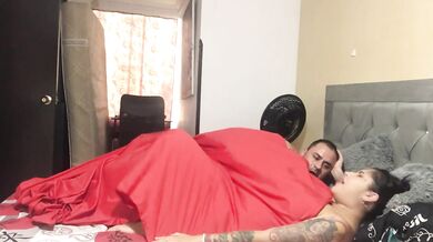 My hot friend masturbates her pussy in front of my husband, inciting him to fuck.