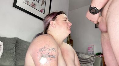 Cum Slut takes huge facial!
