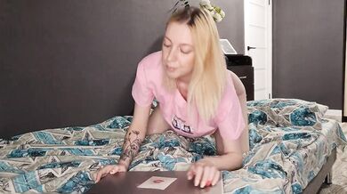 Very wet panties, fingers penetrate the pussy along with panties, she licks her wet panties