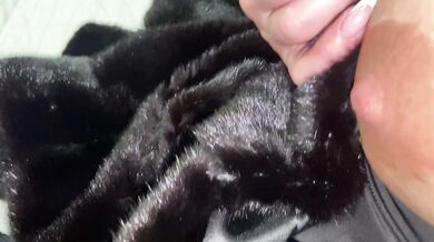 Fucking a neighbor in a fur coat with big tits