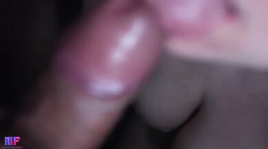 Slobbery blowjob close-up from an excellent student with glasses