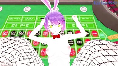 Tokoyami Towa (Bunny Girl) and I have intense sex in the casino. - Hololive VTuber POV Hentai