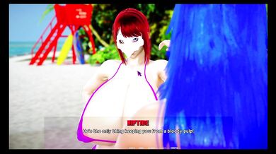 Prologue part 2.1 two super busty sized girls fight for me, what should i choose?Hentai anime game animation,super breast expansion game massive,lucy