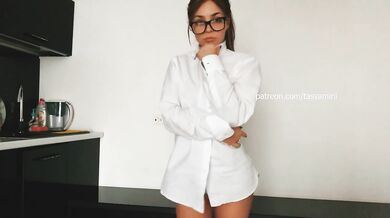 Being sexy in my white button up shirt