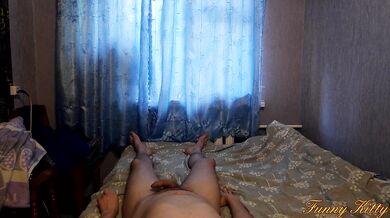 Bouncing Step Sister's Tits In Sexy Blue Lingerie Big load on sexy body Funny Kitty