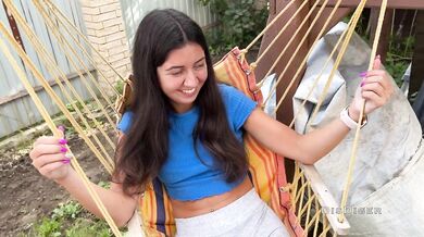 Fucked the beauty chick in the gazebo and cum a lot on her ass