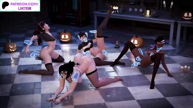 OVERWATCH FUCK PARTY HENTAI ANIMATION D.VA TRACER SOMBRA