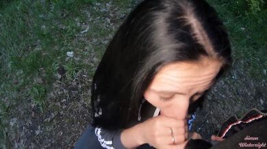 POV Blowjob with Cum in Mouth and Cum Swallowing from Student in Sportswear