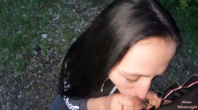 POV Blowjob with Cum in Mouth and Cum Swallowing from Student in Sportswear