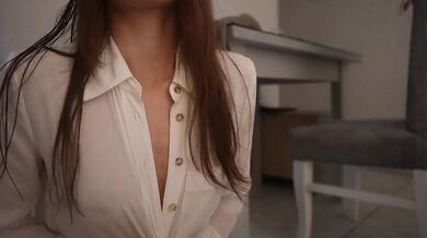 Having fun at work. Milking tits