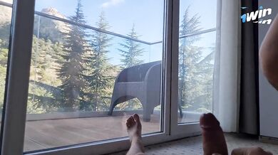 Sex in a hotel with a beautiful view of the mountains