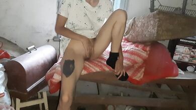 Swollen wet pussy flows and cums in an abandoned place - IkaSmokS