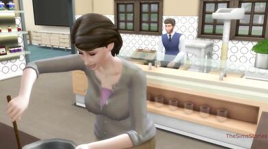 Stepdad fingering stepdaughter in front of stepmother in kitchen