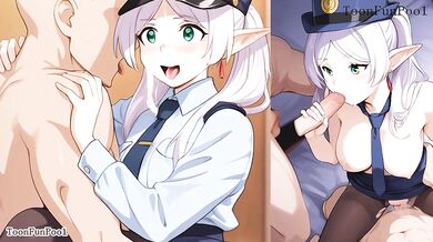 Sousou no Frieren - Frieren cost play hot police blow job by toonfunpool