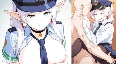 Sousou no Frieren - Frieren cost play hot police blow job by toonfunpool