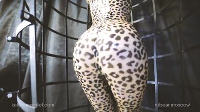 Latex cat in the cage