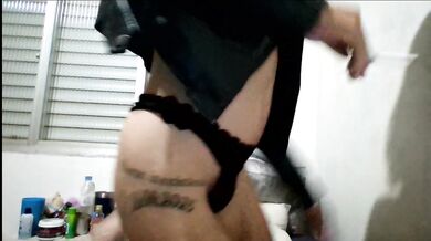 Gothic Brazilian Girl Showing her tattoos