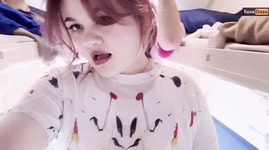Horny teen get milkywayed on a train trip