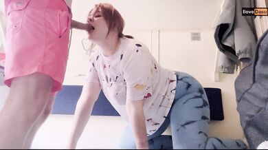 Horny teen get milkywayed on a train trip