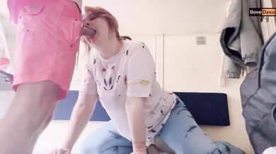 Horny teen get milkywayed on a train trip