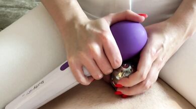 Massive RUINED ORGASM in chastity cum shot , cum and clean up after