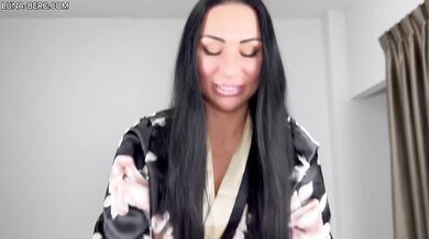 Wet OIL massage with BIG TITS Brunette rubs COCK on PUSSY POV Close up